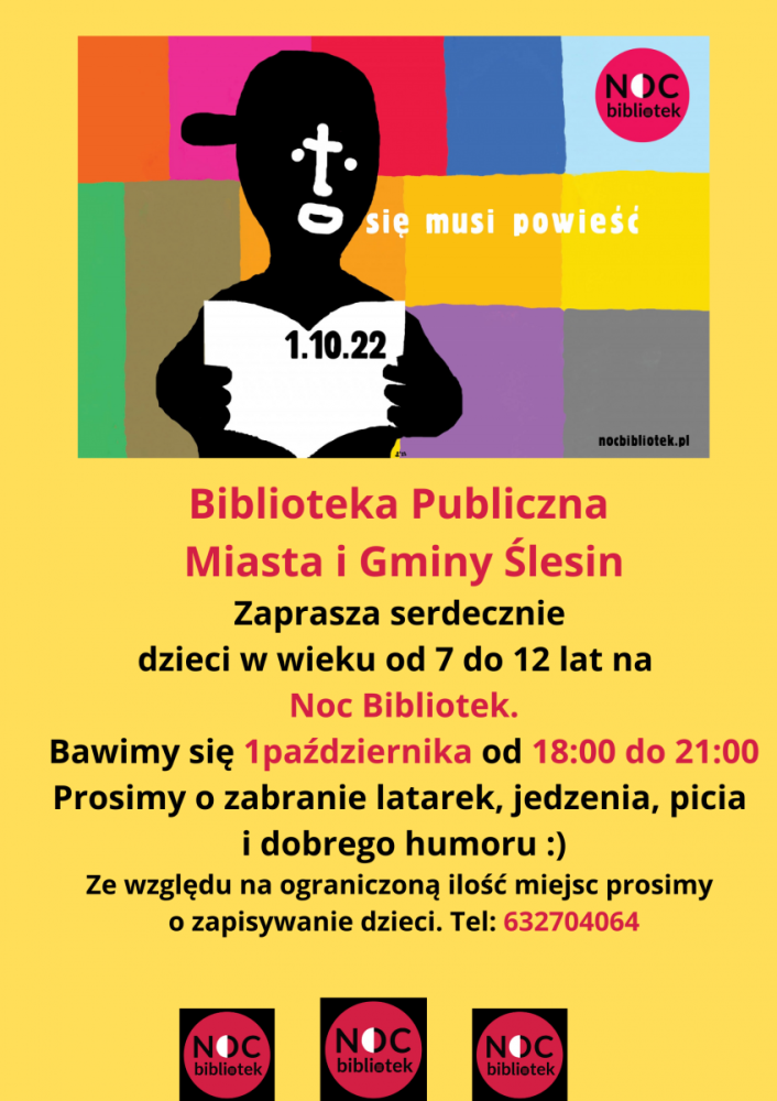 Plakat organizacyjny Noc Bibliotek